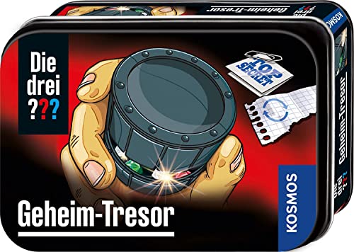 Kosmos Die DREI ??? Geheim-Tresor 632328, Mini-Tresor, mit geheimen Öffnungsmechanismus zum Knobeln, Detektivspielzeug von die DREI Fragezeichen, Detektiv Ausrüstung