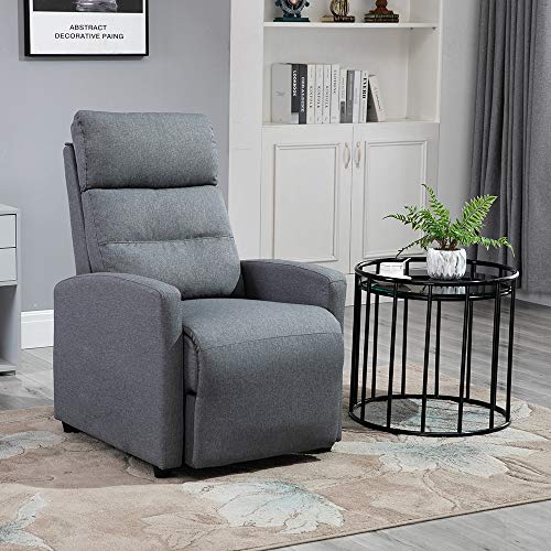 Mingone Relaxsessel, Fernsehsessel mit Liegefunktion, TV-Sessel mit Taschenfederkern, Gepolstert Liegesessel, Ruhesessel bis 150 kg belastbar für Wohnzimmer, Schlafzimmer Grau