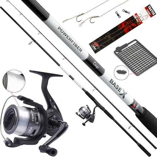 D-A-M Karpfen Set Carp-X - Angelset mit Karpfenrute 3lbs + Rolle (3,60 m)