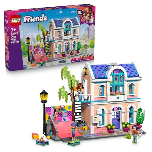 LEGO Friends Lianns Familienhaus - Miniatur Spielset mit Garten, 4 Mini Puppen, Axolotl- & Gecko Tierfigur sowie Zubehör - Geburtstagsgeschenk für Mädchen ab 7 Jahren - 42687