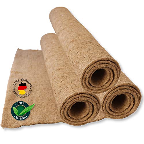 Tamay Nagermatten aus 100% Hanf, 100 x 50cm I Premium Nagerteppich als staubfreie Käfig Bodenbeckung für Kaninchen, Meerschweinchen, Kleintiere – Natürliche Hanfmatte für Nagetiere (2 Stück)
