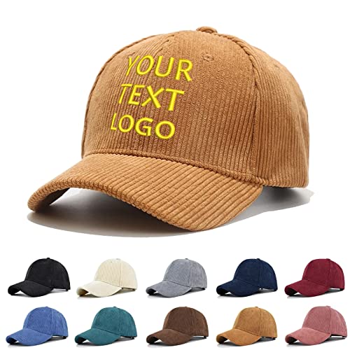 Reuhen Personalisierte Baseballkappe aus Cord mit Stickerei Text und Logo Personalisiertes Verstellbares Kappengeschenk Weihnachten für Mutter, Vater, Mann, Frau, Freund