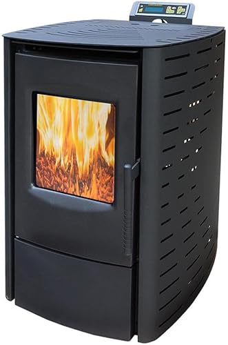 NEMAXX® P6 Pelletofen 6 kW bis 120m³ – Elektrokamin mit ECO-Modus, Wi-Fi Ready, Wochen-Timer & Überhitzungsthermostat für effizientes Heizen – Schwarz