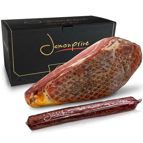Serrano Schinken Am Stück 1kg + Chorizo Iberico – Serano Schinken Gereift, Sofort Servierbereit, Gourmet Geschenk Tapas, Familienfeiern Oder Als – Jamon Jamon Serrano, Spanischer Schinken