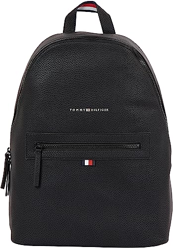 Tommy Hilfiger Herren Rucksack Essential PU Backpack Handgepäck, Schwarz (Black), Einheitsgröße