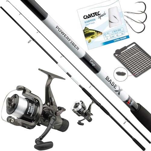 Fischzeux Angelset Karpfen Profi CarpFX - Karpfenset Rute + Freilaufrolle 3,00m