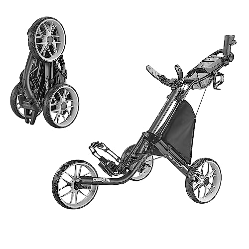 Caddytek Caddylite EZ V8 – EZ-Fold Golftrolley mit 3 Rädern, zum Schieben, zusammenklappbar, CaddyLite EZ Version 8 Dark Grey, dunkelgrau, Einheitsgröße