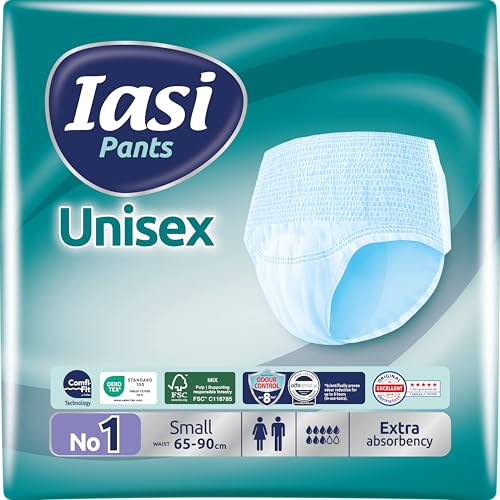 IASI Unisex-Pants mit hohem Schutz, 14 Einweghosen Größe S, Saugfähigkeit EXTRA, 14 Stück