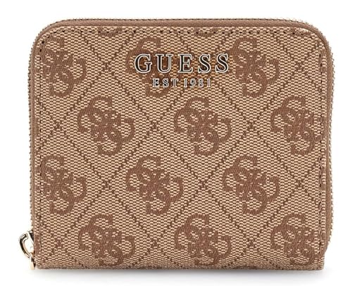 GUESS Laurel II SLG Small Zip Around Wallet Latte Logo