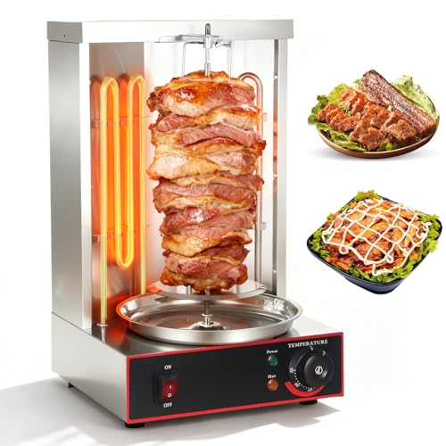 Döner-Vertikal-Multigrill, 3000W Dönergrill Edelstahl Grill, 360° Drehbarer Elektro-Dönergrill für Gyros, Kebab, Mit GroßEr KapazitäT, Rauchfrei, FüR Haus, Grill, Restaurant Und Mehr