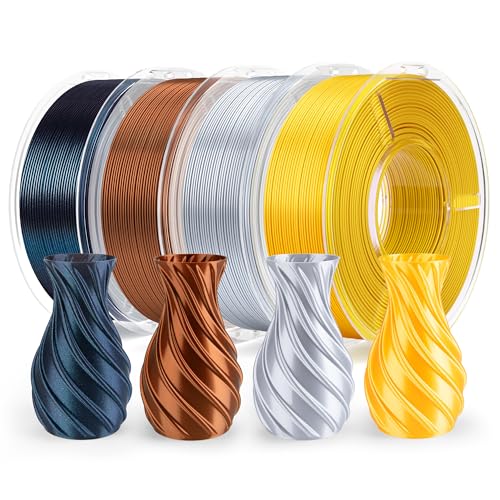 ELEGOO 1.75mm PLA Silk Goldx1/Silk Silverx1/Silk Bronzex1/Galaxy Blackx1