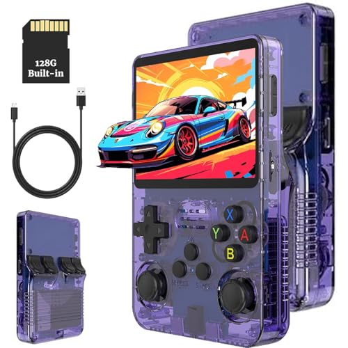 XiFanHo R36S Retro Handheld Game Console 128G - 3.5“ IPS Bildschirm mit 40000+ Classic Games Tragbarer Pocket Video Game Player Open Source Linux OS mit 3500mAh Batterie