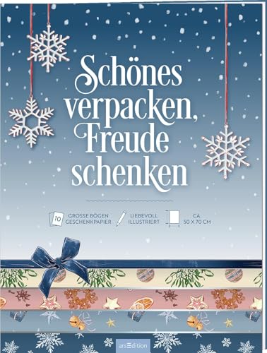 Geschenkpapier Zauberhafte Weihnachtszeit: Schönes schenken. Glücklich sein. | 10 große Bögen Geschenkpapier, ca. 50,0 x 71,0 cm