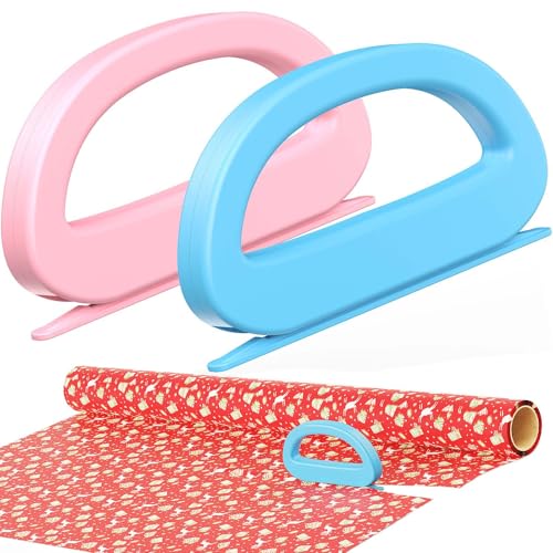 Geschenkpapier Schneider für Rollen 2er Pack (4 Klingen), Geschenkpapierschneider, Geschenkpapier cutter, Gift wrap cutter, Wrapping Paper Cutter Für Weihnachten, Halloween, Feiertage und Geburtstage