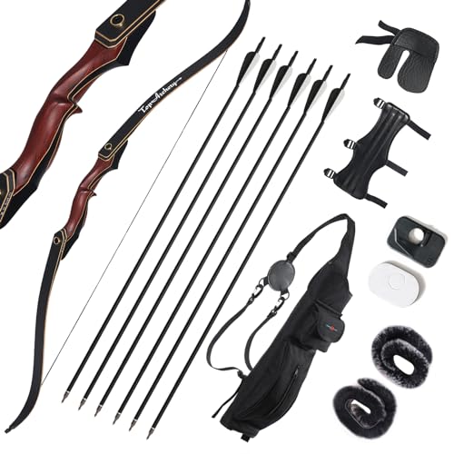 60 Zoll Recurvebogen Set Erwachsene,Pfeil und Bogen Set Bogenschießen Sportbogen Set 30-50 LbsRechte Hand Für Erwachsene Schießübungen (30 lbs)