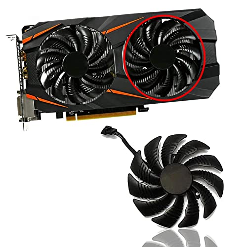 Dotodo 88MM T129215SU PLD09210S12HH Lüfter für Grafikkarte Kühler für Gigabyte GTX 960 / GTX 1050 / GTX 1060 / GTX 1070 / GTX 1070 ti/RX 470 570 580 | Lüfter Ersetzen Sie Den Kühler (Lüfter-B)
