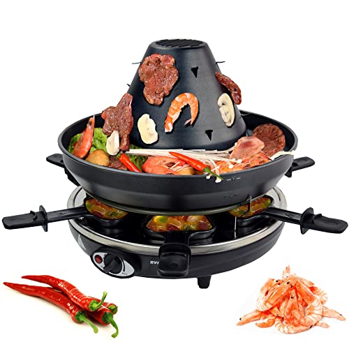 Syntrox Germany Tatarenhut Tischgrill Elektrogrill Grill Raclette für 6 Personen
