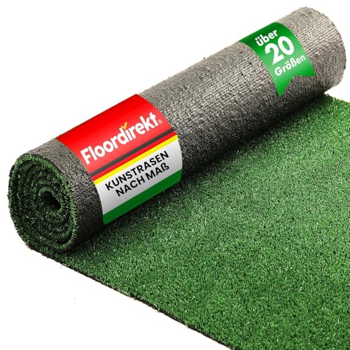 Floordirekt Kunstrasen 1 x 1 m = 1 m² kunstrasen balkon wetterfest - Grün 10mm Spring