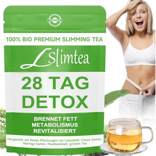 Detox Tee zum Abnehmen – Grüner Helfer, 28 Tage Entgiftungstee mit Lotusblatt, Cassia-Samen, Moringa, Maulbeerblatt & Grüntee – Natürliche Fettverbrennung, Stoffwechsel Boost & Verdauungsunterstützung