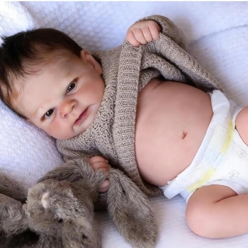 RXDOLL Full Silicone Reborn Baby Dolls Boy 43.2 cm Realistic Baby Doll Silicone Full Body Boy Lifelike Reborn Babies That Look Real Life Baby Dolls with Accessories