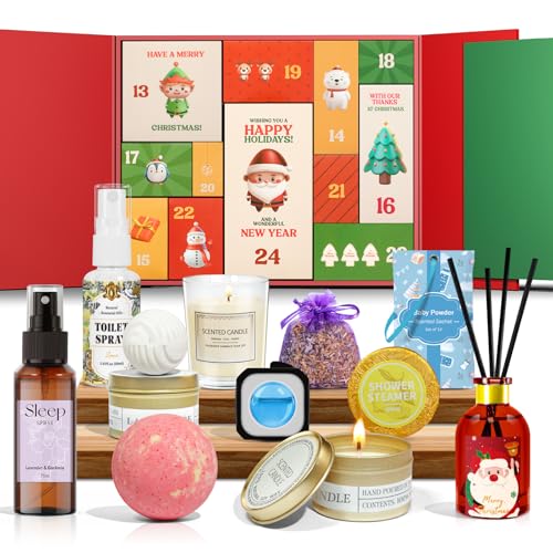 Scent-Hi Neue Adventskalender 12 Tage, Weihnachtskalender mit Duftprodukte, Weihnachts Geschenk für Mama, Tochter & Freundi, Duftkerze, Raumduft Diffuser, Duftsäckchen...