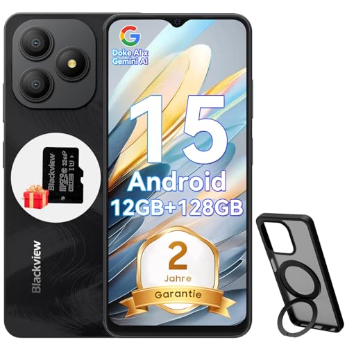 Blackview Wave 9C Handy Ohne Vertrag, Android 15 Phone, 12GB+128GB/2TB TF, 6.56