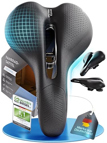 BYVITA Fahrradsattel - mit ErgoFoam+ I maximaler Fahrkomfort I ergonomischer Fahrrad Sattel für Damen & Herren I Fahrradsattel Herren bequem, Damen bequem weich (Trekking)