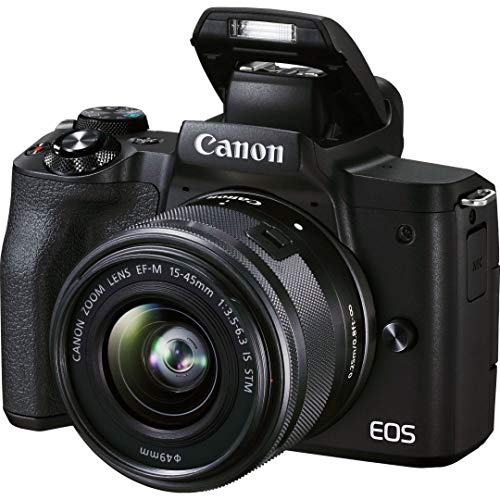 Canon EOS M50 Mark II Kamera + Objektiv EF-M 15-45mm F3.5-6.3 is STM (24,1 MP, 7,5 cm Touchscreen LCD, WLAN, HDMI, Bluetooth, Dual Pixel CMOS AF System, Augen AF, 4K Video, OLED EVF), schwarz