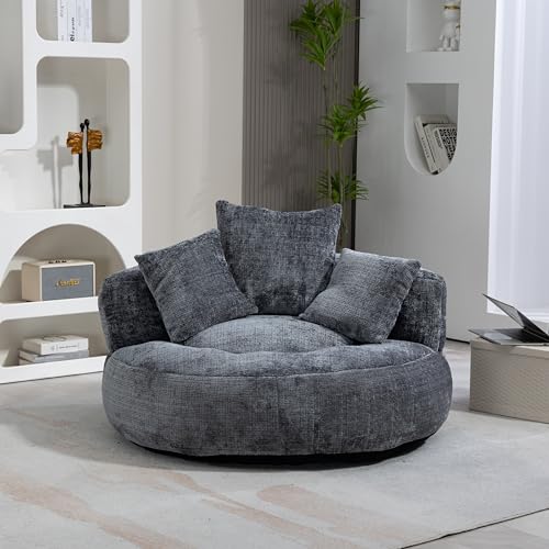 Lazy Sofa Durable Komfort Lounger hohen Rücken Sitzsack Stuhl Couch mit DREI Kissen für Erwachsene und Kinder, Indoor & Outdoor (Grau)