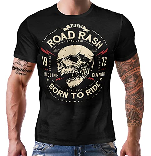 GASOLINE BANDIT Original Biker Racer T-Shirt: Road Rash L