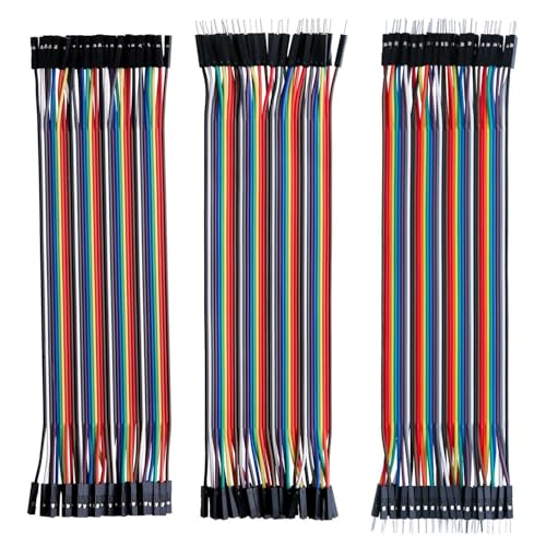 ELEGOO Jumper Wire 40 x 20cm Kabel Steckbrücken 28AWG Drahtbrücken für Arduino (3er Set)