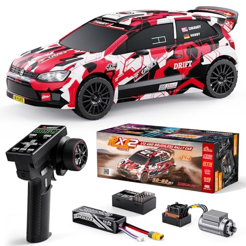DIKAVEY 1/12 Schnelle RC-Autos für Erwachsene, Max 50 MPH Brushless Drift Ferngesteuertes Car mit Gyro, 4WD RTR High Speed Rally, mit 3S 2200 mAh Drifting RC-Fernbedienungsauto für Erwachsene