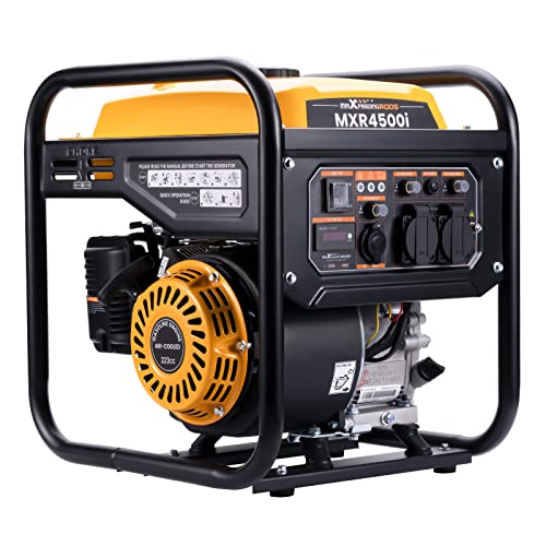 maXpeedingrods 3500W Inverter Stromgenerator Benzin mit zwei 230V Steckdosen Offener Inverter Generator als Notstromaggregat hausversorgung für Garage Werkstatt Baustelle