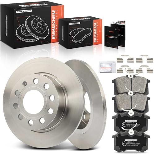Frankberg 2x Bremsscheiben + 4x Bremsbeläge Hinterachse mit Bremsenschmiermittel Kompatibel mit A3 8P1 2003-2012 O.c.t.a.v.i.a II 1Z3 2004-2013 Golf V 1K1 2003-2009 Replace# 1H0698451