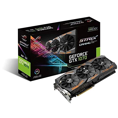 Asus ROG Strix GeForce GTX1070-8G Gaming Grafikkarte (Nvidia, PCIe 3.0, 8GB DDR5 Speicher, HDMI, DVI, DisplayPort)
