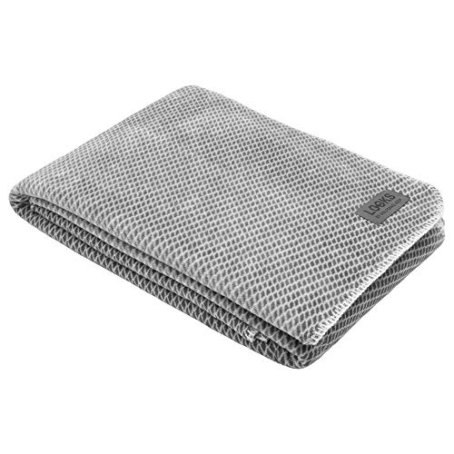 LOOKS BY WOLFGANG JOOP Kuscheldecke 150x200 cm, Decke grau, hochwertige und kuschelweiche Baumwollmischung