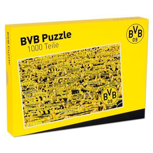 Borussia Dortmund BVB Puzzle 1000 Teile, exklusiv Amazon, Wimmelbild Südtribüne, schwarzgelb