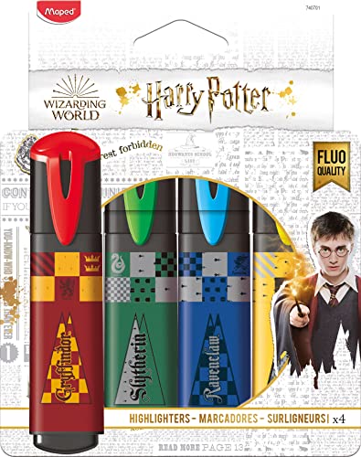 Maped - Textmarker, Markierstift HARRY POTTER - x4 Marker, Mehrfarbig, 740701