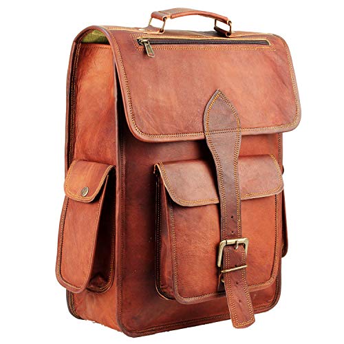 HULSH Rucksack aus echtem Leder, 40,6 cm (16 Zoll) für Damen und Herren, Leder-Rucksack Laptop-Rucksack | Herren perfekter Herrenrucksack den täglichen Gebrauch Retro-Rucksack im Vintage-Stil