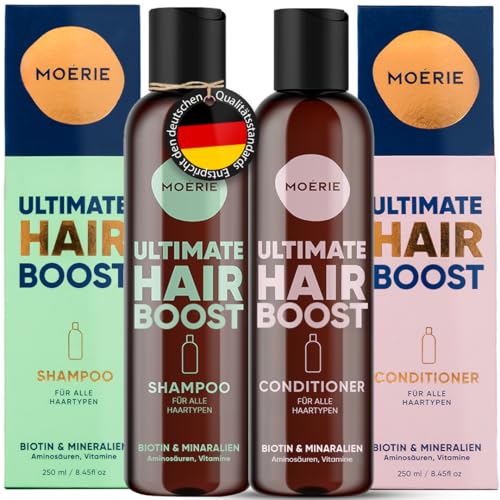 Mineralstoffshampoo & Haarconditionerset – Für Längeres, Dichteres, Volleres Haar - Vegane Haarprodukte – Parabenfreie Haarprodukte – Stoppen Sie den Haarausfall (Shampoo & Conditioner)