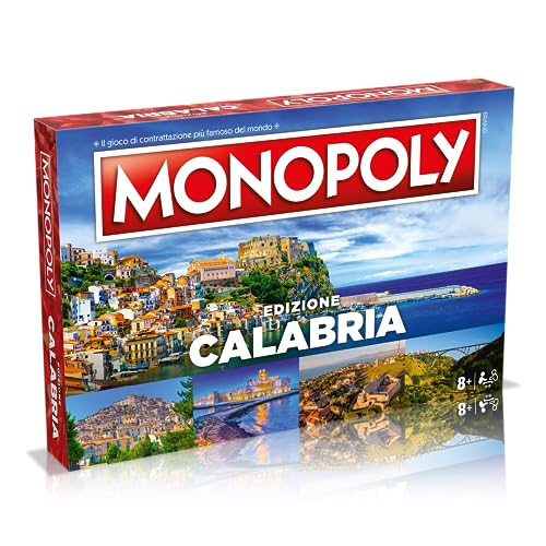 Winning Moves Monopoly I Borghi Più Belli d'Italia Calabria, Brettspiel, italienische Edition, Familienspiel, ab 8 Jahren, Einheitsgröße (WM04352-ITA-6)
