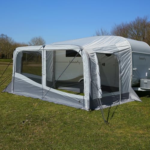 your GEAR Brela Air 420 - Luftvorzelt für Hobby Beachy Caravan – Sonnendach & Vorzelt für Wohnwagen mit Keder – UV 50+ (für Beachy 420)