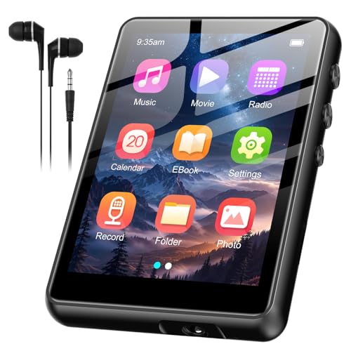 SWOFY 128GB SWOFY MP3 Player Bluetooth 5.3, 300 mAh Batterie，2.4 Zoll Touchscreen Mini Musik Player, Unterstützt bis zu 128GB TF Karte (Schwarz)