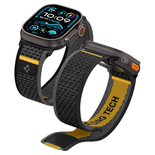 Spigen Athlex Air Armband Entwickelt für Apple Watch Ultra 3/2/1 49mm, Serie 11/10 46mm, Serie 9/8/7/SE 45mm,44mm - Actives Schwarz