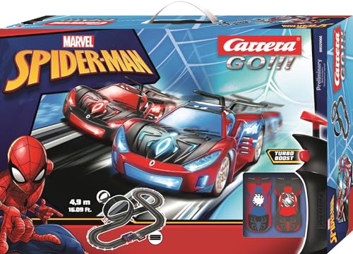 Carrera - 20062580 GO!!! Spider Racing Rennbahn-Set I Rennbahn mit lizensierten Slotcars | bis zu 2 Spieler | Für Kinder ab 6 Jahren & Erwachsene