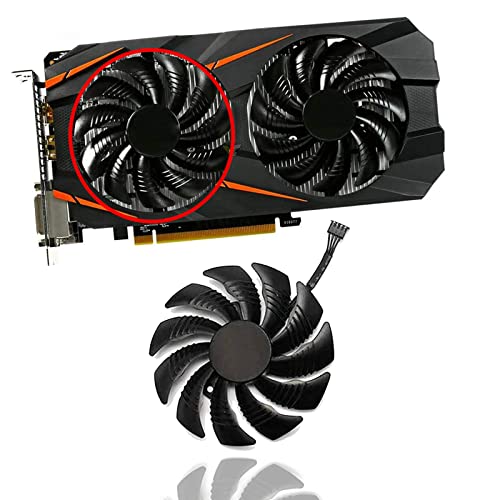 Dotodo 88MM T129215SU PLD09210S12HH Lüfter für Grafikkarte Kühler für Gigabyte GTX 960 / GTX 1050 / GTX 1060 / GTX 1070 / GTX 1070 ti/RX 470 570 580 | Lüfter Ersetzen Sie Den Kühler (Lüfter-A)
