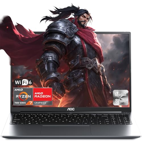 AOC Gaming Laptop, Ryzen™ 7 7735HS,Bis zu 4,8 GHz,16GB RAM 512GB SSD,16 Zoll FHD Display Computer,Tastiera Retroilluminata Laptop,WiFi-6,Metal Housing