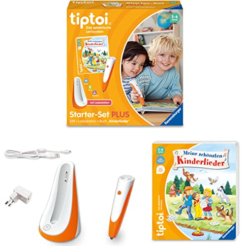 Ravensburger tiptoi Starter-Set Plus 00159: Stift und Buch Meine schönsten Kinderlieder - Plus Ladestation