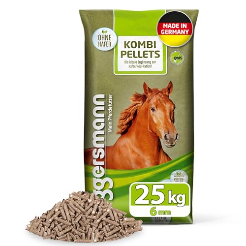 Eggersmann Mein Pferdefutter Kombi Pellets 6 mm 25 kg - Pelletiertes Mischfutter für Pferde & Ponys - Ideale Ergänzung zur Hafer- & Heufütterung - Pferdefutter eiweißreduziert & haferfrei