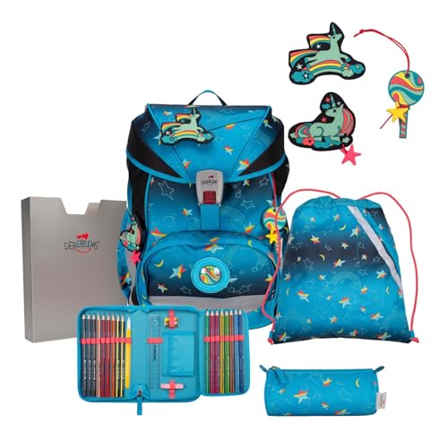 DerDieDas ErgoFlex Exklusiv LED Schulranzenset 5-teilig Rainbow Star